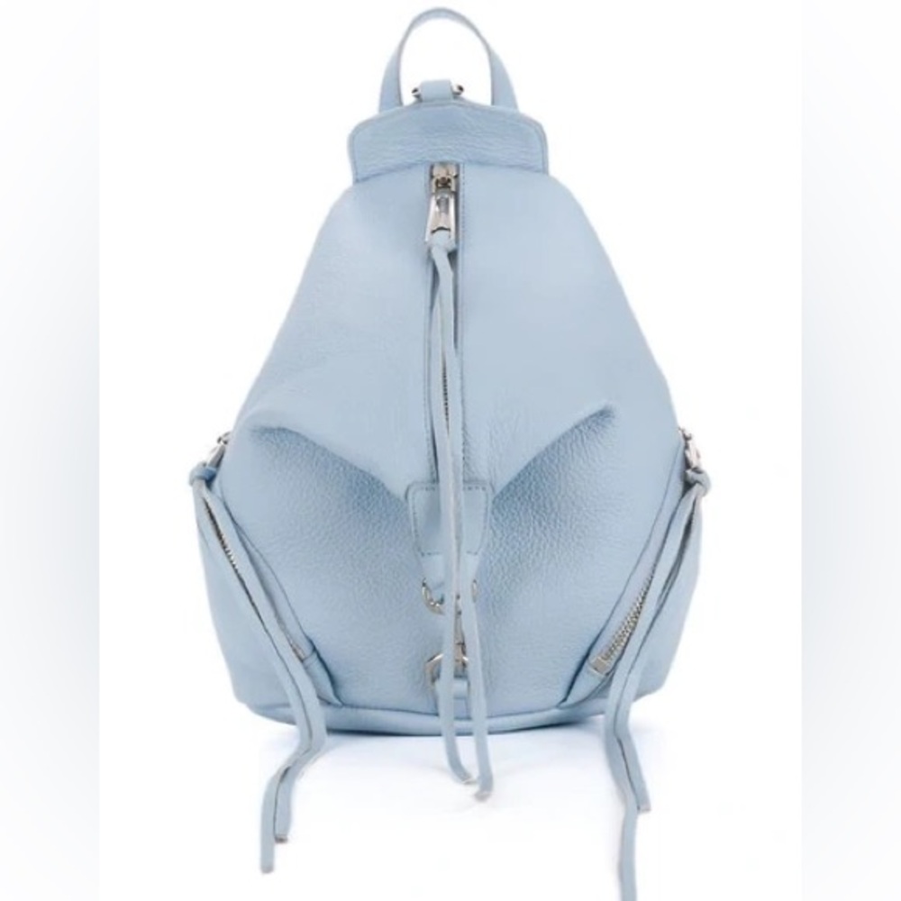 Rebecca Minkoff Julian zip-up leather backpack in baby blue